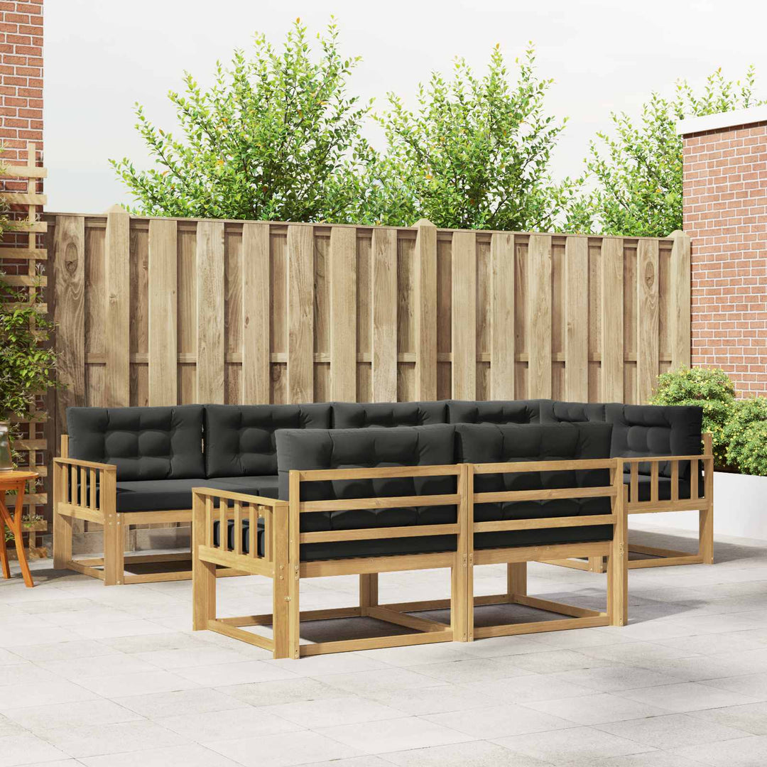 Udendørs sofagruppe med pude 6 pcs Hvid og antracit Polyester
