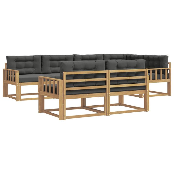 Udendørs sofagruppe med pude 6 pcs Hvid og antracit Polyester