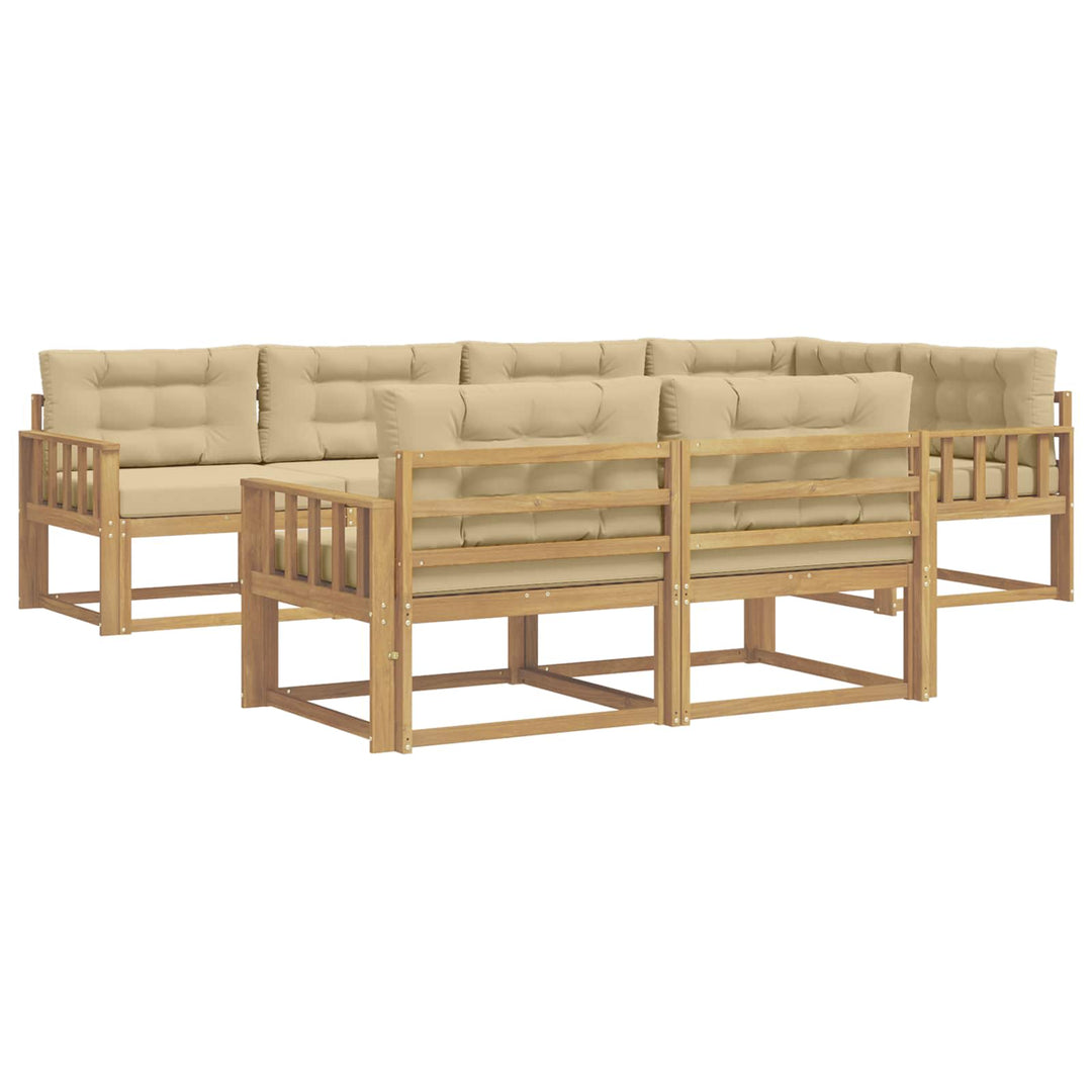 Udendørs sofagruppe 6 stk. Hvid og Beige Polyester
