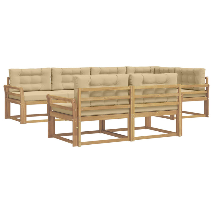 Udendørs sofagruppe 6 stk. Hvid og Beige Polyester