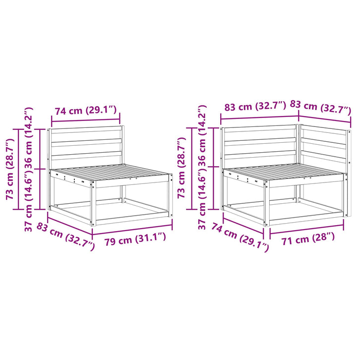 Udendørs sofagruppe 8 pcs Hvid 331 x 172,5 x 73 cm