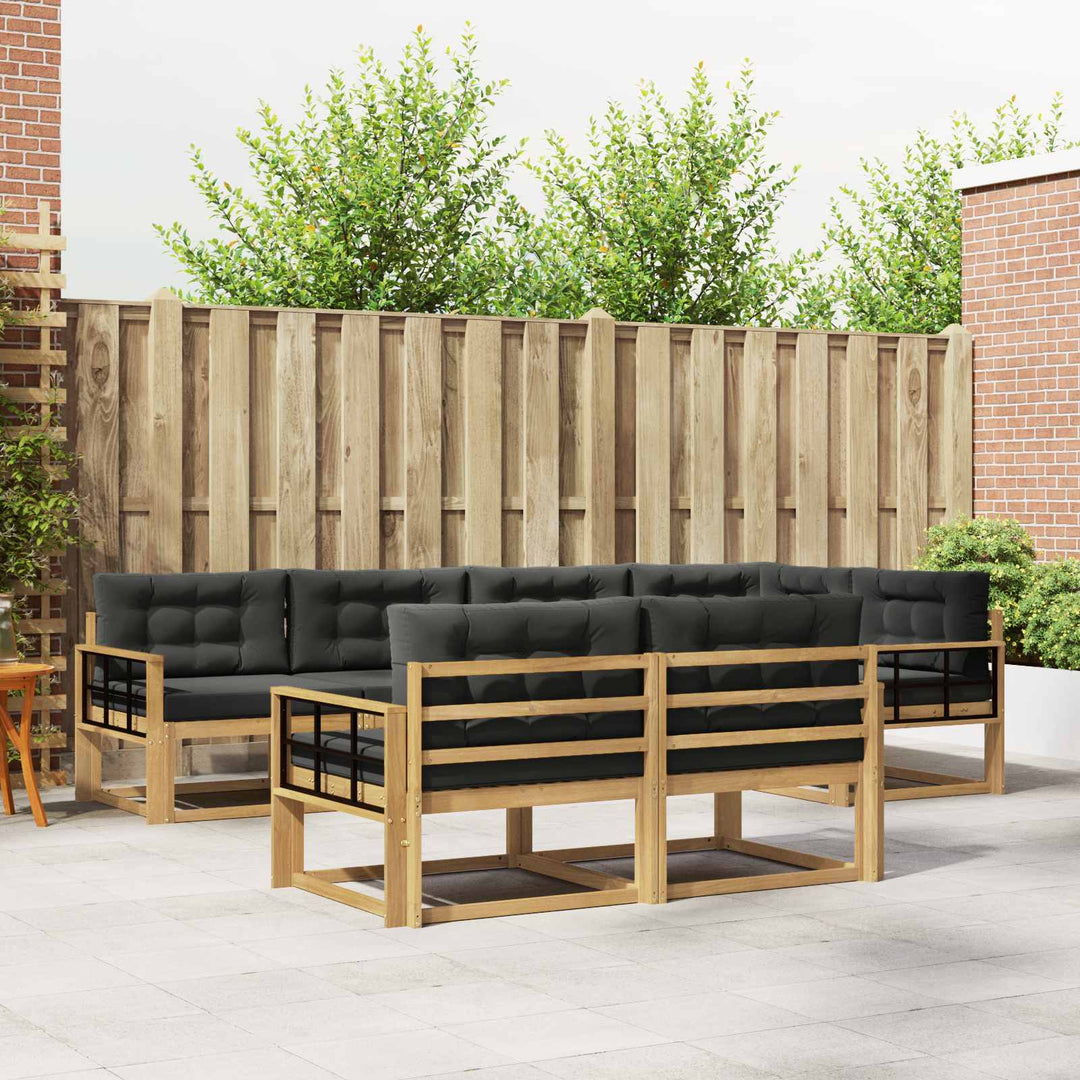 Udendørs sofagruppe 6 stk. Hvid og antracit Polyester