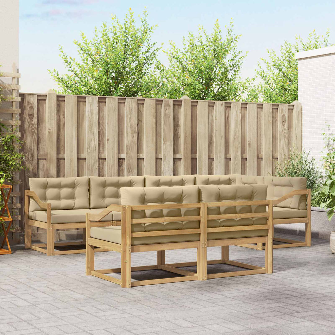 Udendørs sofagruppe 6 stk. Hvid og Beige Polyester
