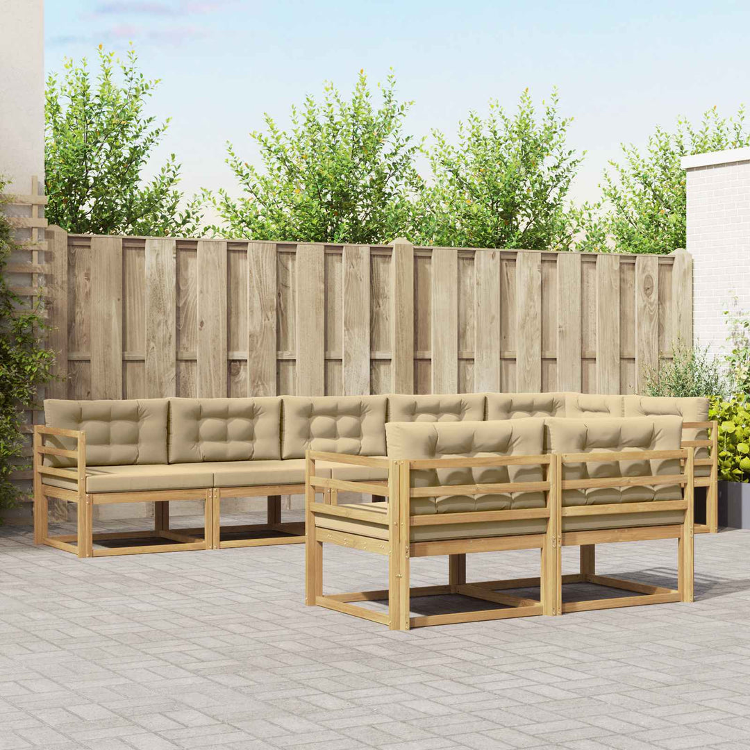Udendørs sofagruppe 6 stk. Hvid og Beige Polyester