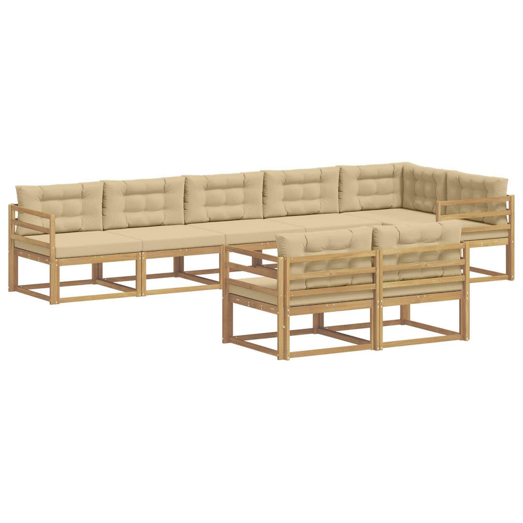 Udendørs sofagruppe 6 stk. Hvid og Beige Polyester