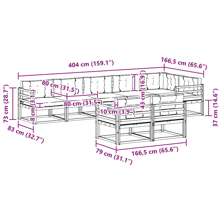 Udendørs sofagruppe 6 stk. Hvid og Beige Polyester