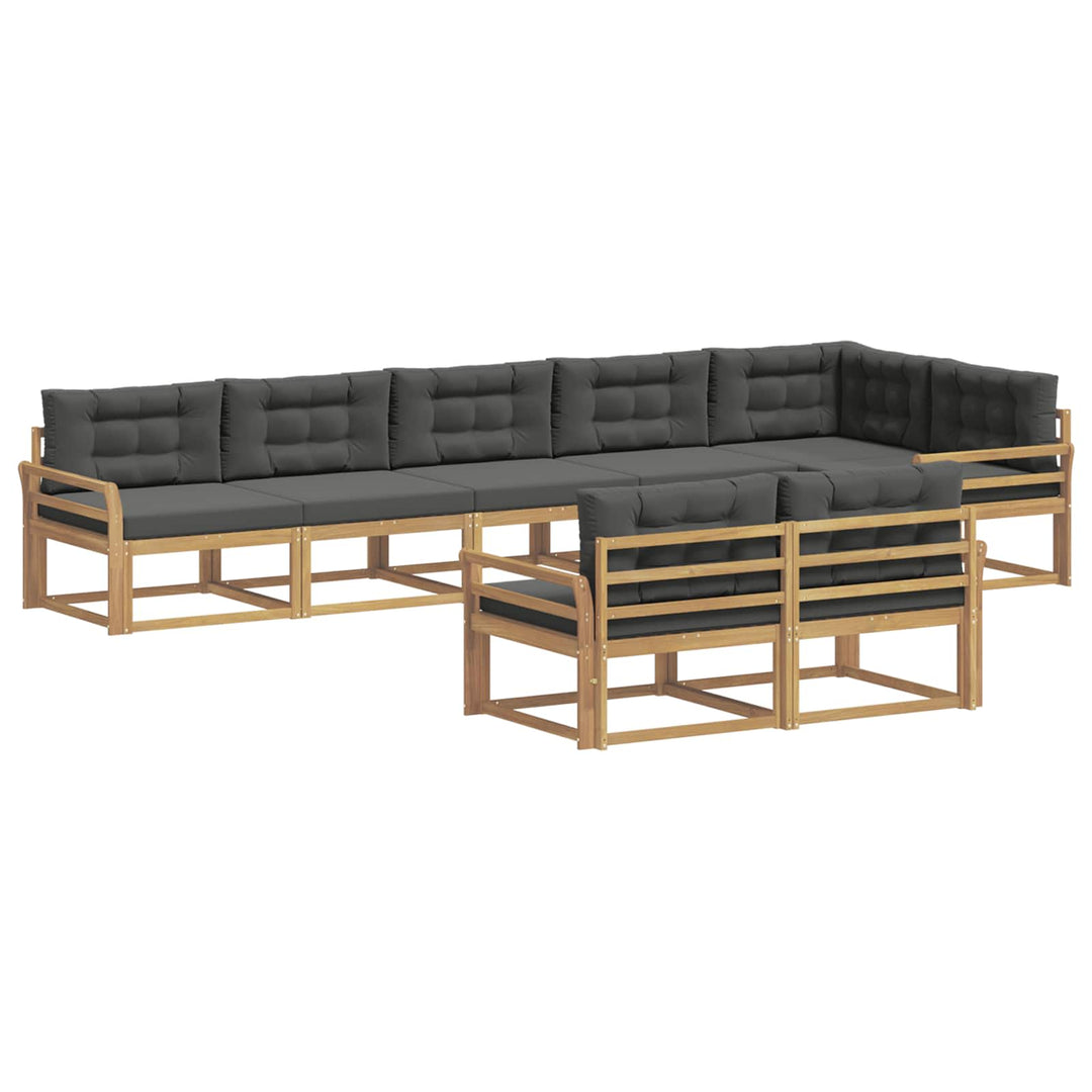 Udendørs sofagruppe med pude 6 pcs Hvid og antracit Polyester