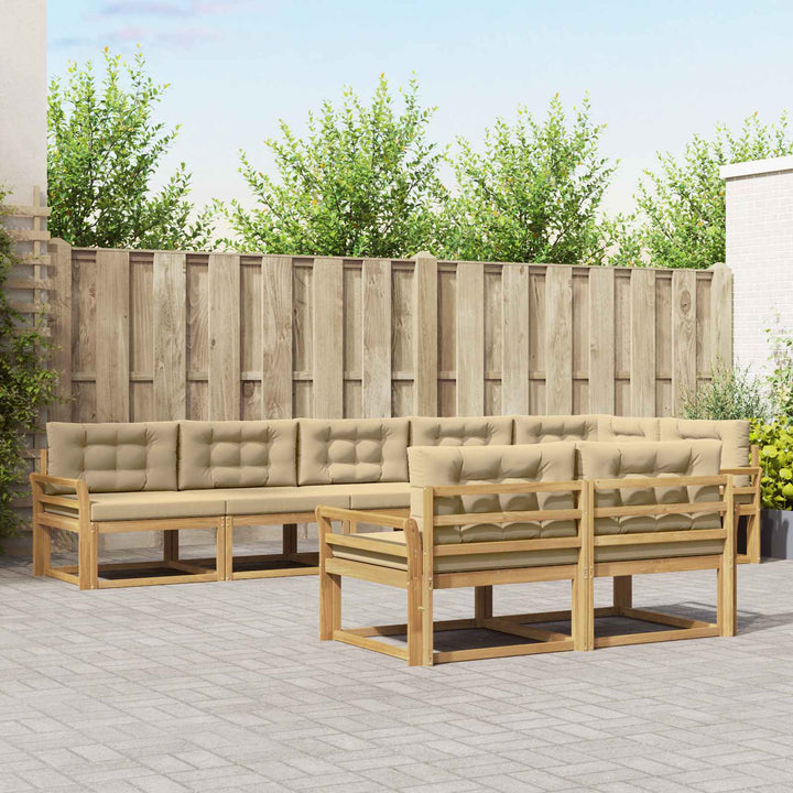 Udendørs sofagruppe 6 stk. Hvid og Beige Polyester