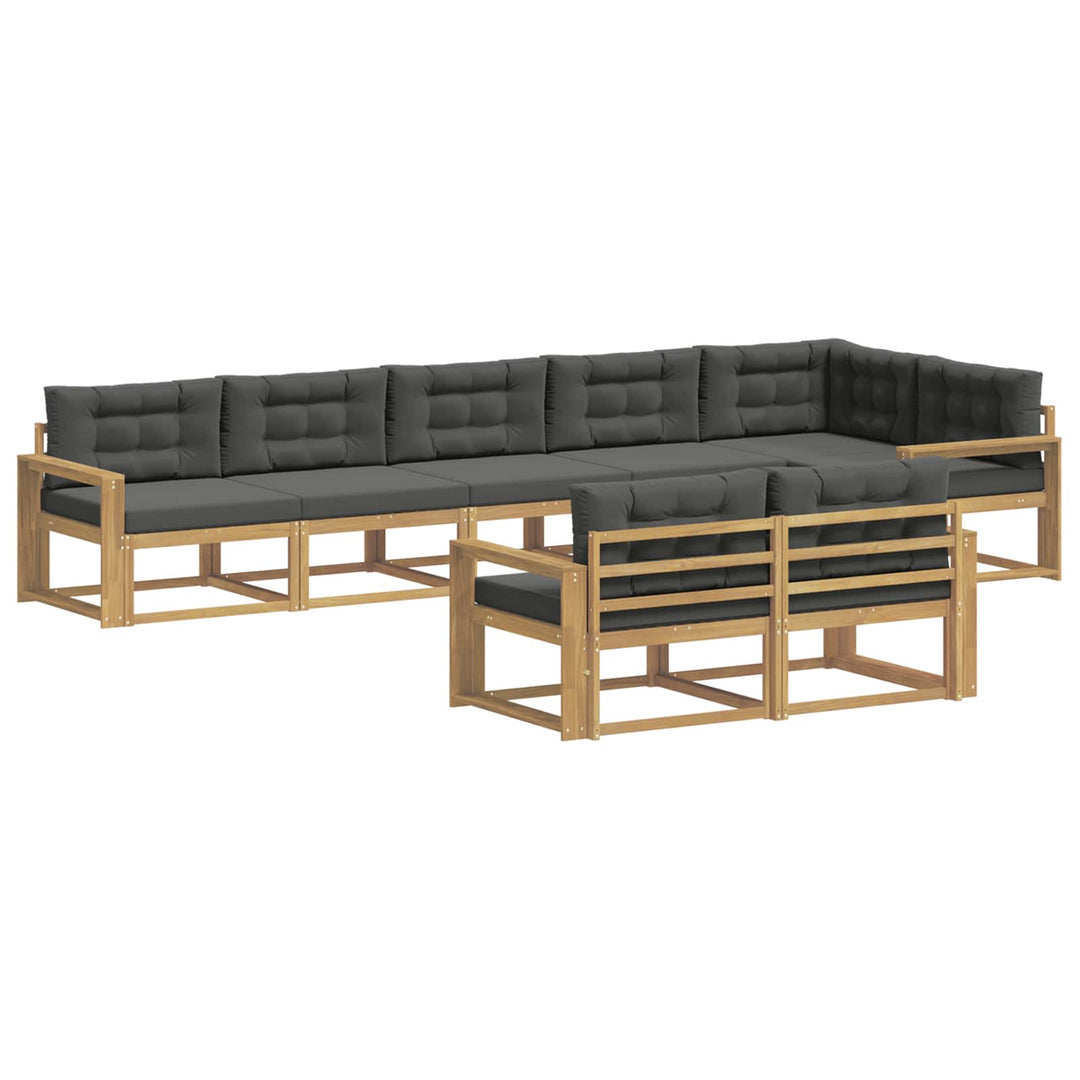 Udendørs sofagruppe med pude 6 pcs Hvid og antracit Polyester