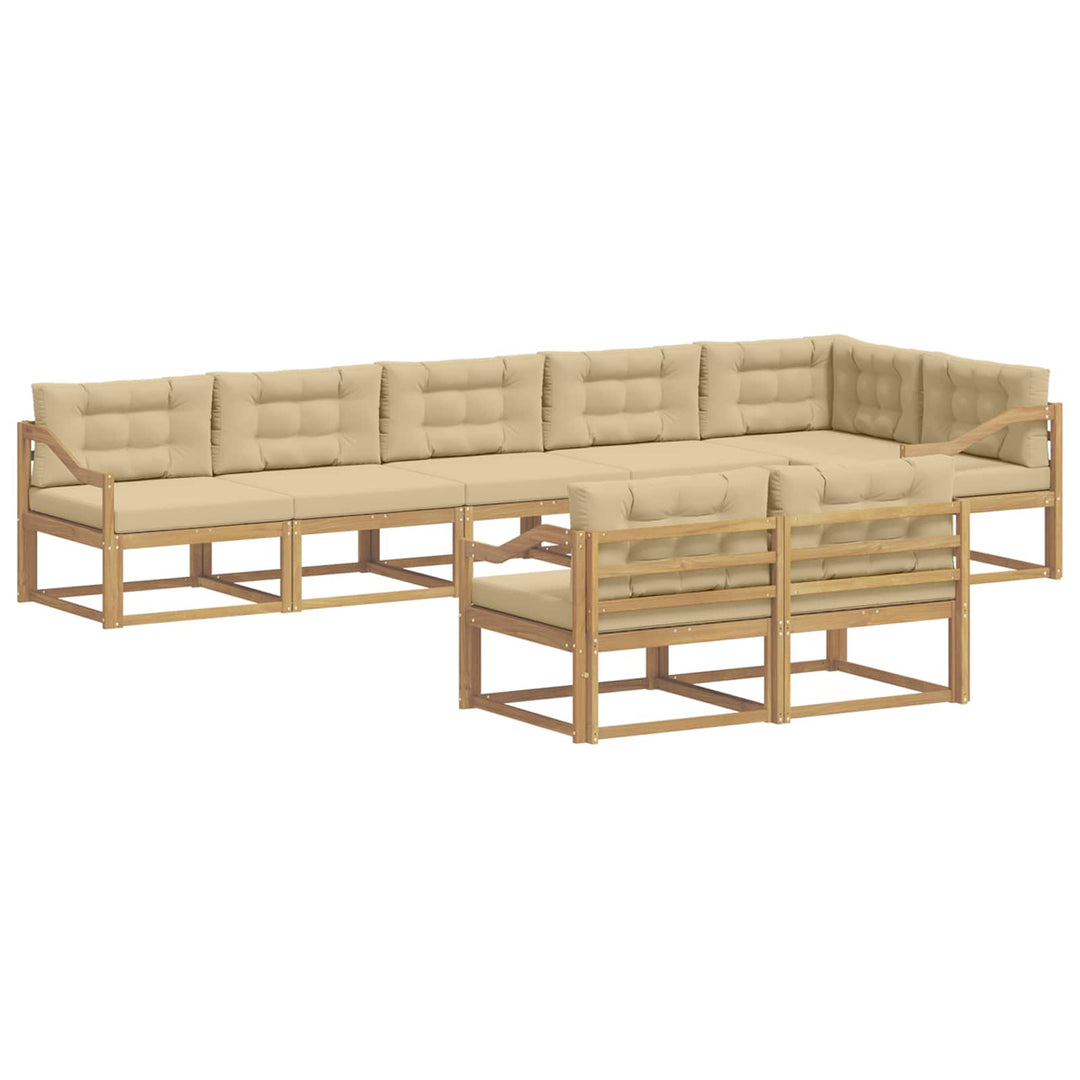 Udendørs sofagruppe 6 stk. Hvid og Beige Polyester