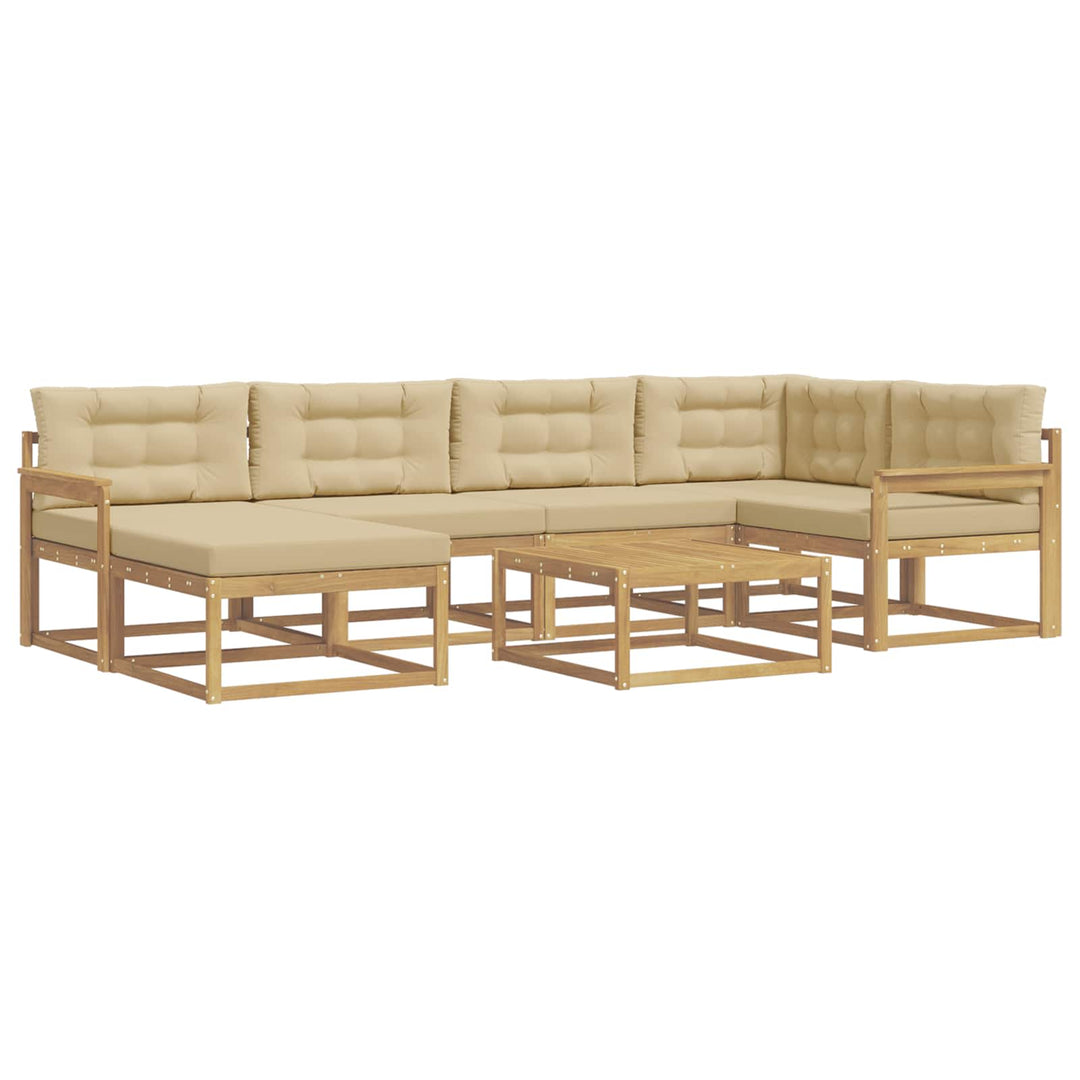 Udendørs sofagruppe 7 pcs Hvid og Beige