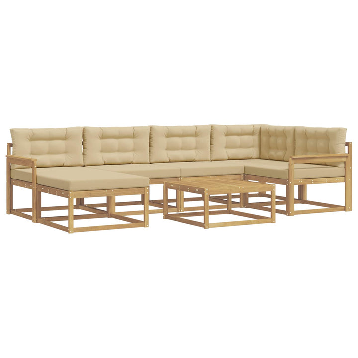 Udendørs sofagruppe 7 pcs Hvid og Beige