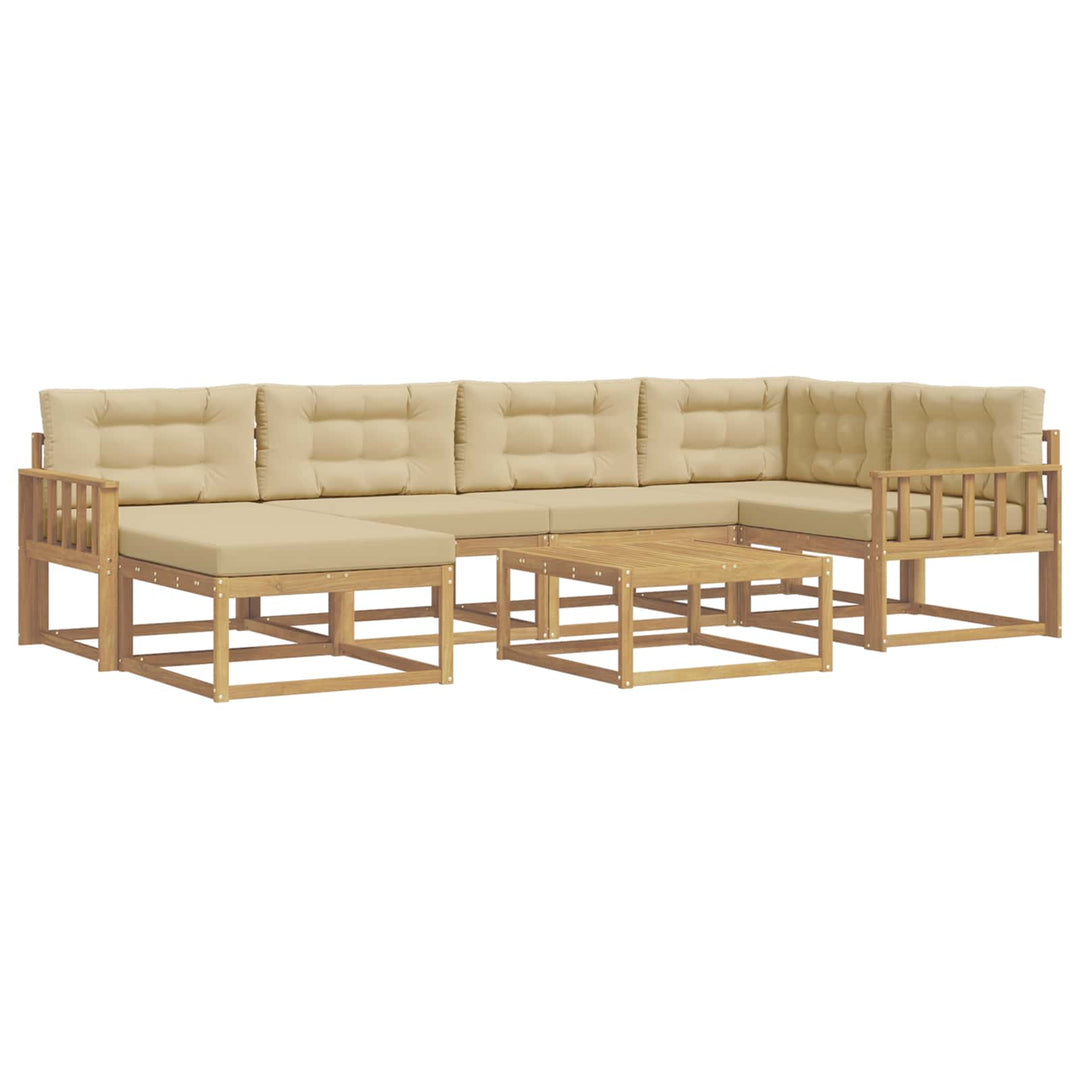 Udendørs sofagruppe 7 pcs Hvid og Beige