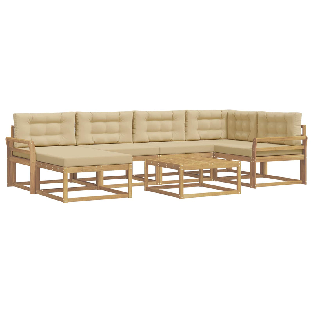Udendørs sofagruppe 7 pcs Hvid og Beige