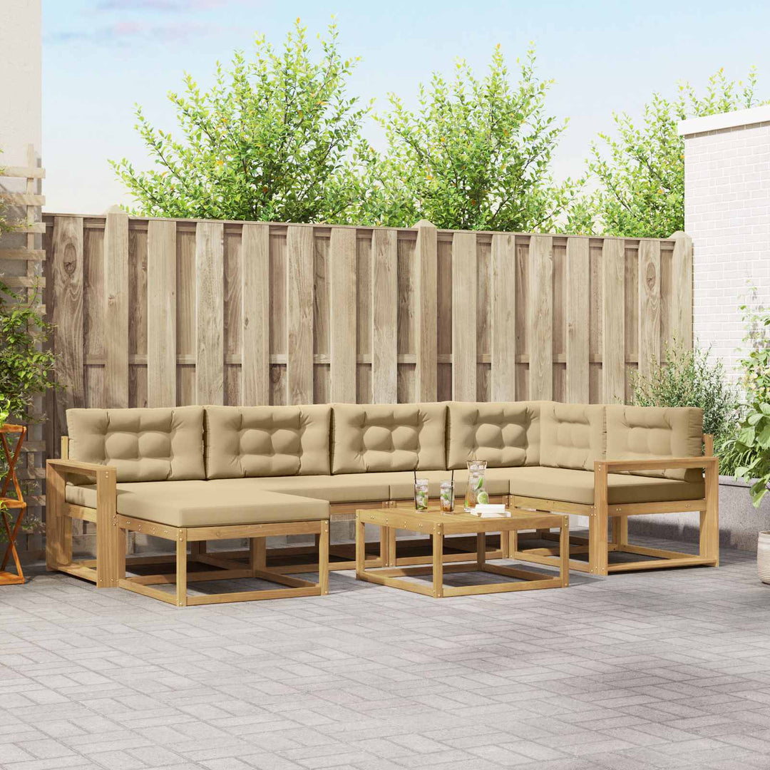 Udendørs sofagruppe 7 pcs Hvid og Beige