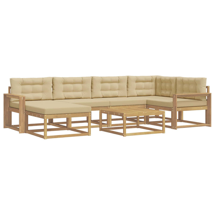 Udendørs sofagruppe 7 stk. Hvid og Beige