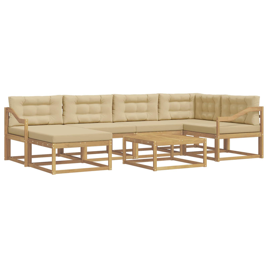 Udendørs sofagruppe 7 pcs Hvid og Beige