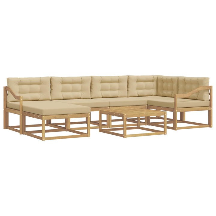 Udendørs sofagruppe 7 stk. Hvid og Beige