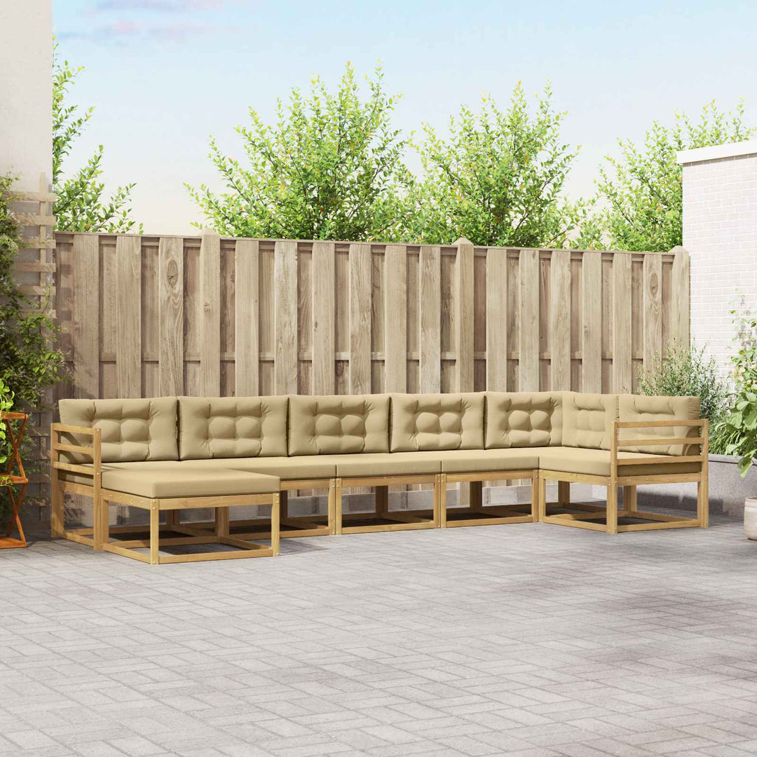 Udendørs sofagruppe 7 stk. Hvid og Beige
