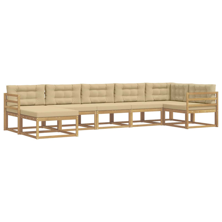 Udendørs sofagruppe 7 stk. Hvid og Beige