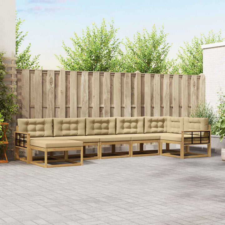 Udendørs sofagruppe 7 stk. Hvid og Beige