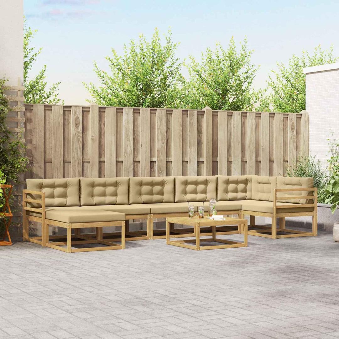 Udendørs sofagruppe 8 pcs Hvid og Beige