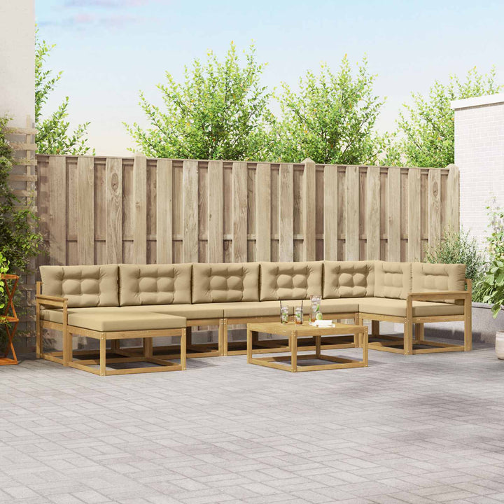 Udendørs sofagruppe 8 pcs Hvid og Beige