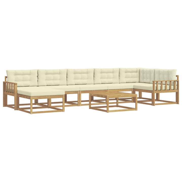 Udendørs sofagruppe 8 stk. Hvid og cremefarvet