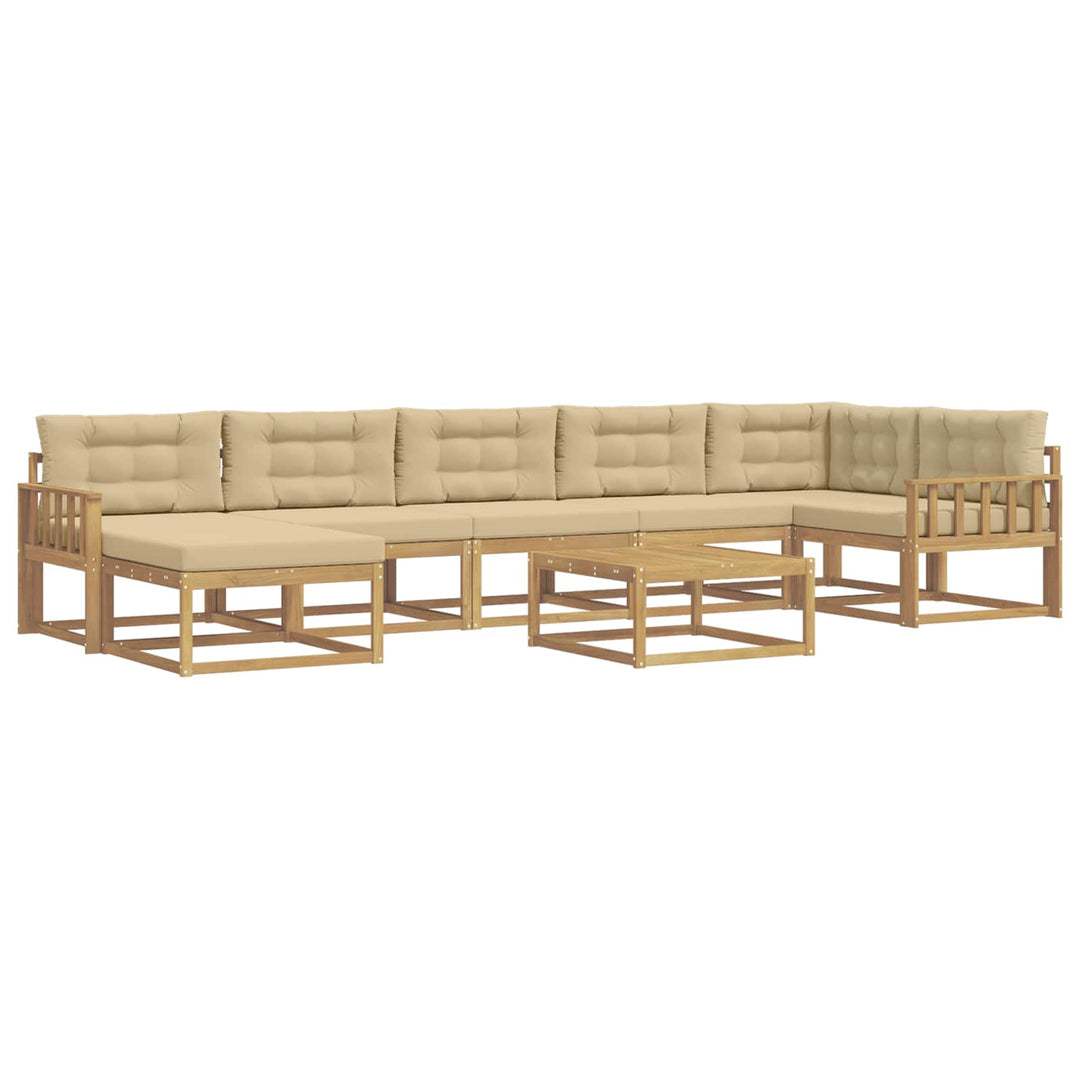 Udendørs sofagruppe 8 pcs Hvid og Beige