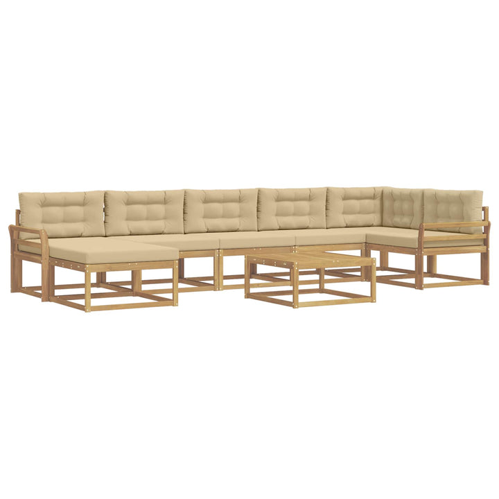 Udendørs sofagruppe 8 pcs Hvid og Beige