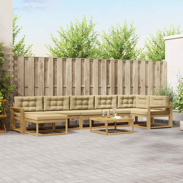 Udendørs sofagruppe 8 pcs Hvid og Beige