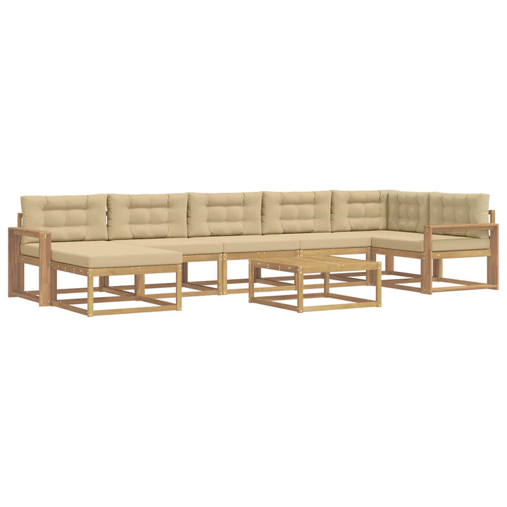 Udendørs sofagruppe 8 pcs Hvid og Beige