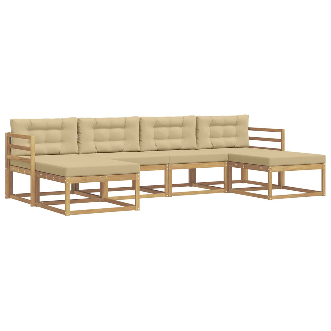 Udendørs sofagruppe 6 stk. Hvid og Beige