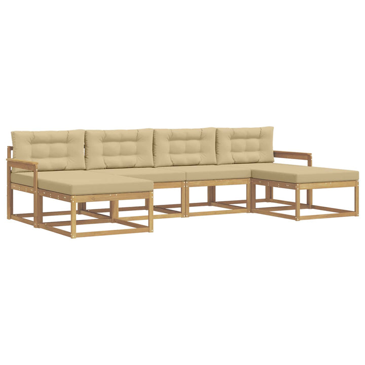 Udendørs sofagruppe 6 stk. Hvid og Beige