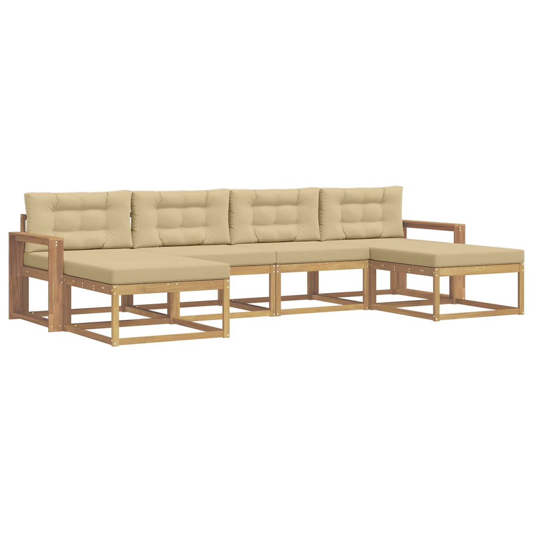 Udendørs sofagruppe 6 stk. Hvid og Beige