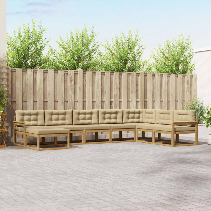 Udendørs sofagruppe 8 pcs Hvid og Beige