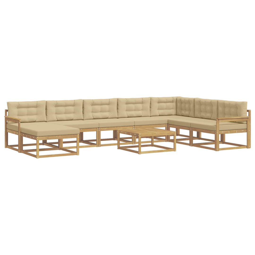 Udendørs sofagruppe 9 stk. Hvid og Beige