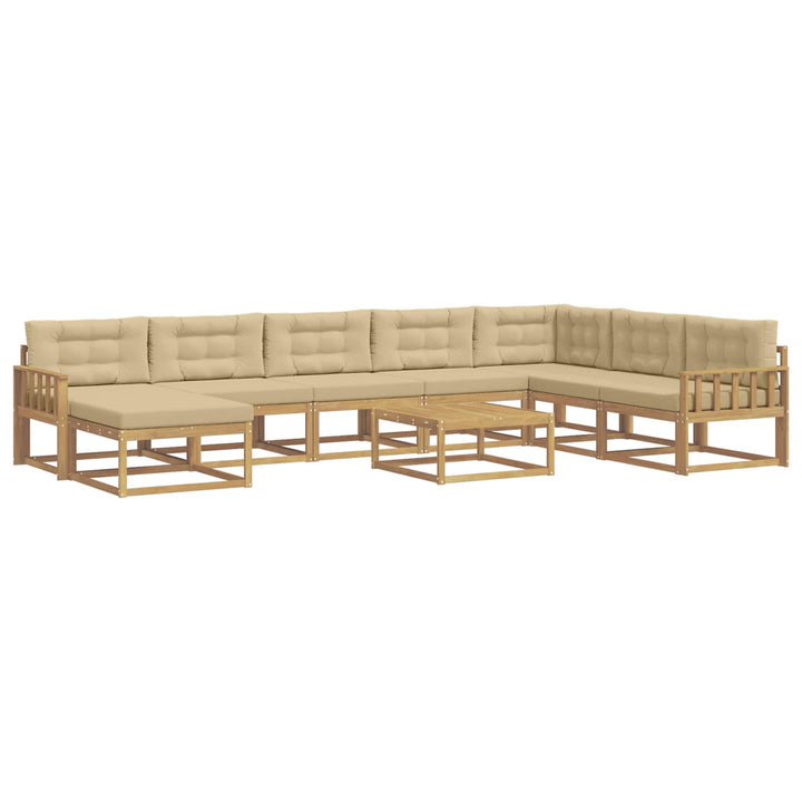 Udendørs sofagruppe 9 stk. Hvid og Beige