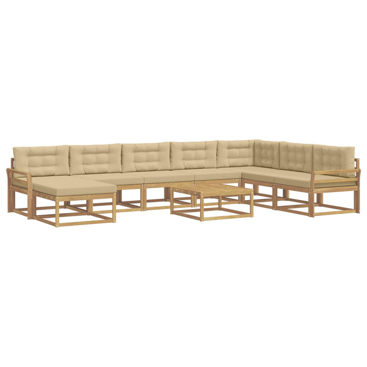 Udendørs sofagruppe 9 stk. Hvid og Beige