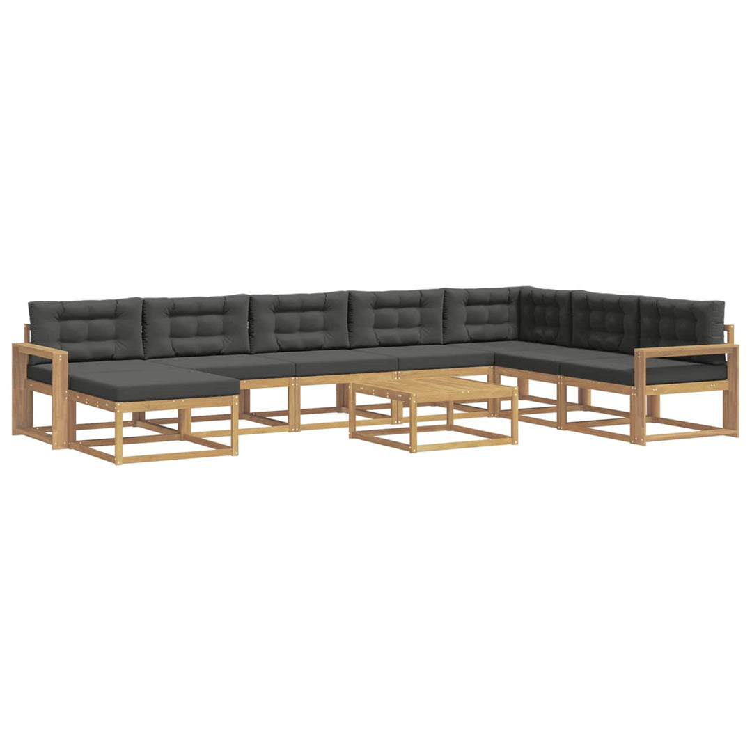 Udendørs sofagruppe 9 pcs Hvid og antracit