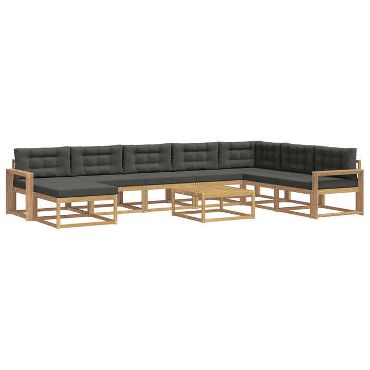 Udendørs sofagruppe 9 pcs Hvid og antracit