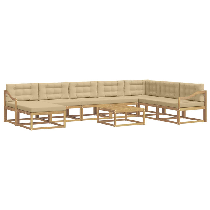 Udendørs sofagruppe 9 stk. Hvid og Beige
