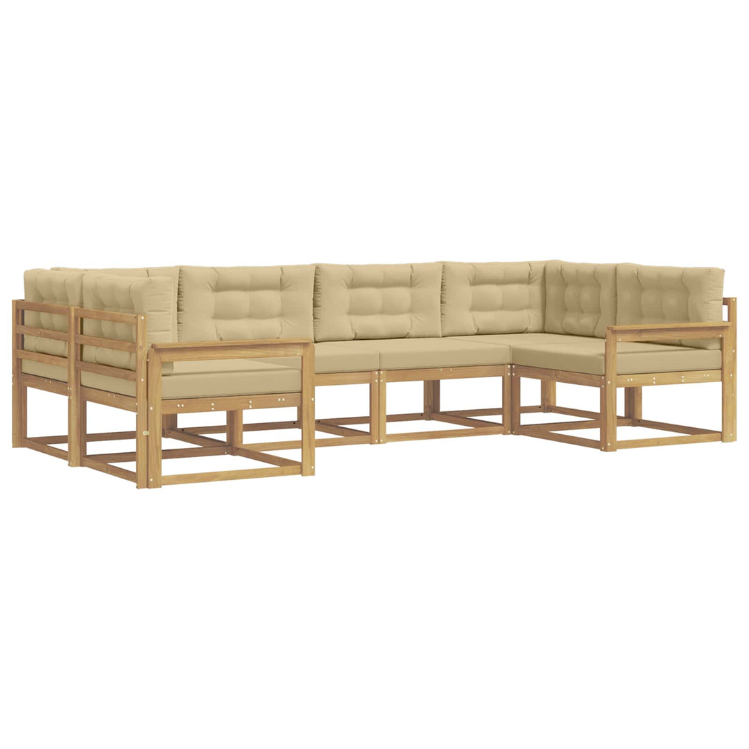 Udendørs sofagruppe 6 stk. Hvid og Beige