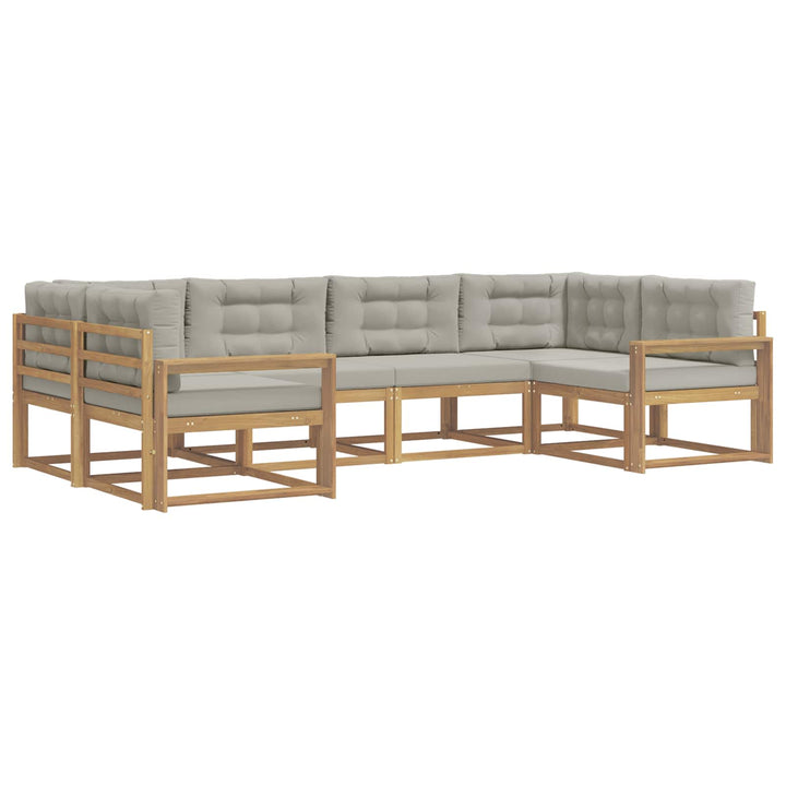 Udendørs sofagruppe 6 stk. Hvid og lysegrå