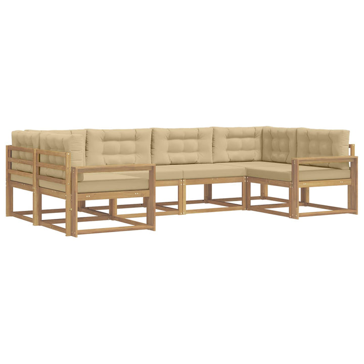 Udendørs sofagruppe 6 stk. Hvid og Beige