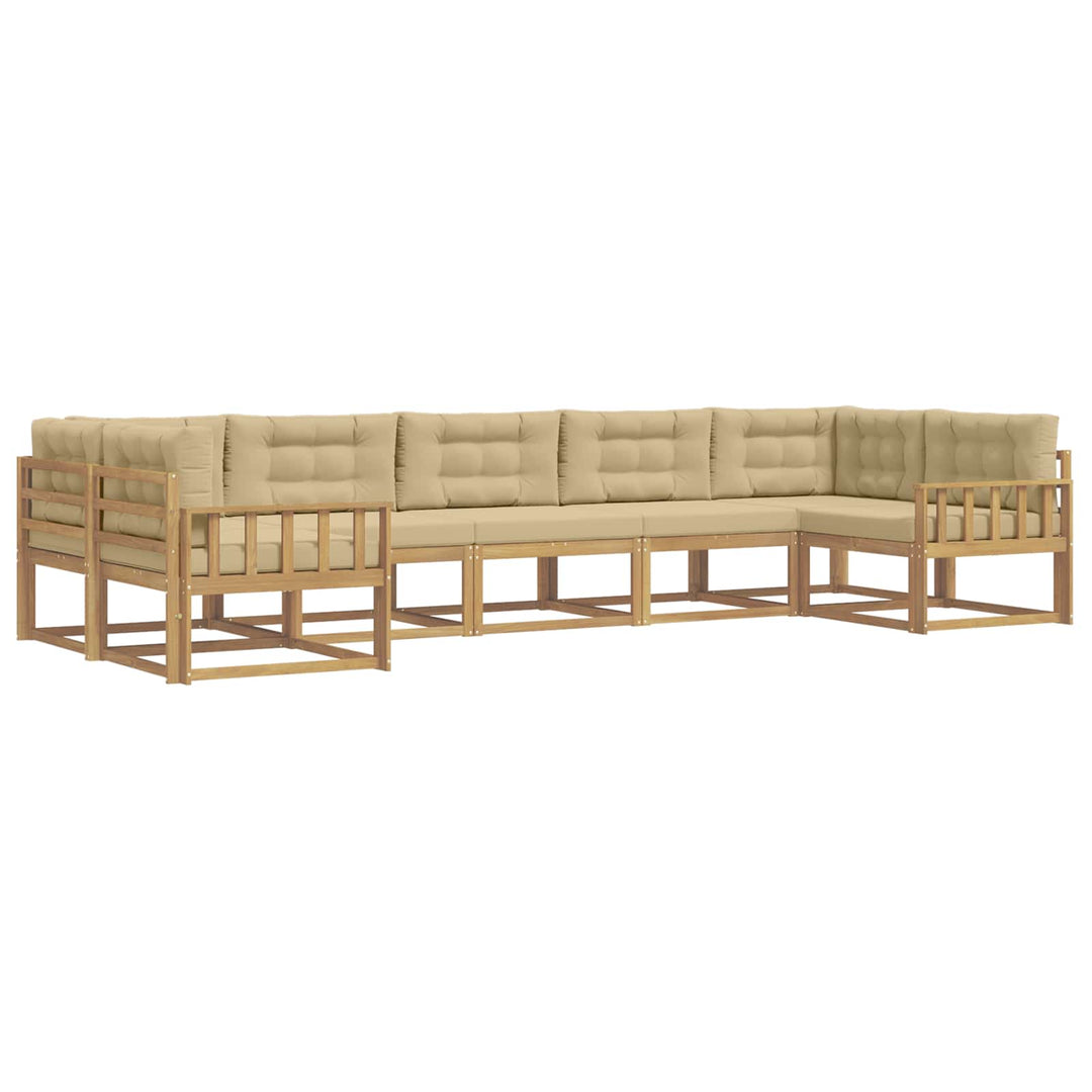 Udendørs sofagruppe 7 stk. Hvid og Beige