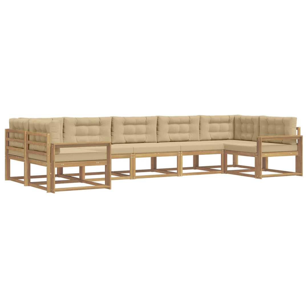 Udendørs sofagruppe 7 stk. Hvid og Beige