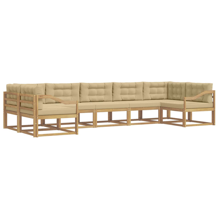 Udendørs sofagruppe 7 stk. Hvid og Beige