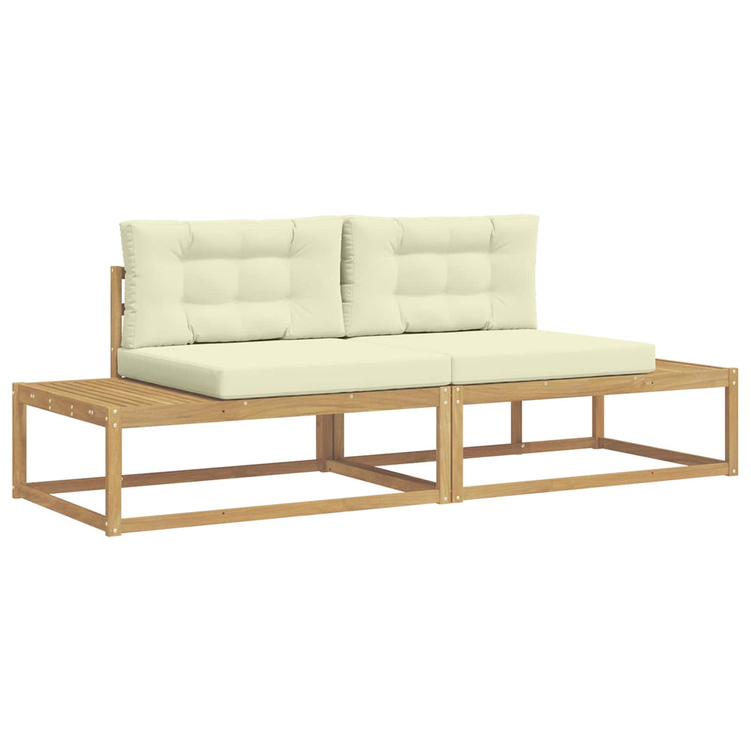Udendørs sofagruppe med pude Hvid 230,5 x 83 x 73 cm Polyester