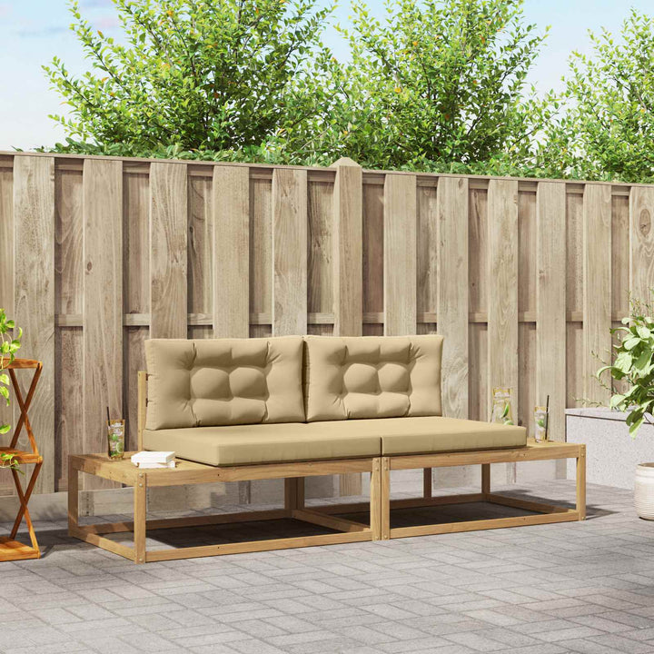 Udendørs sofagruppe med pude Hvid 230,5 x 83 x 73 cm Polyester